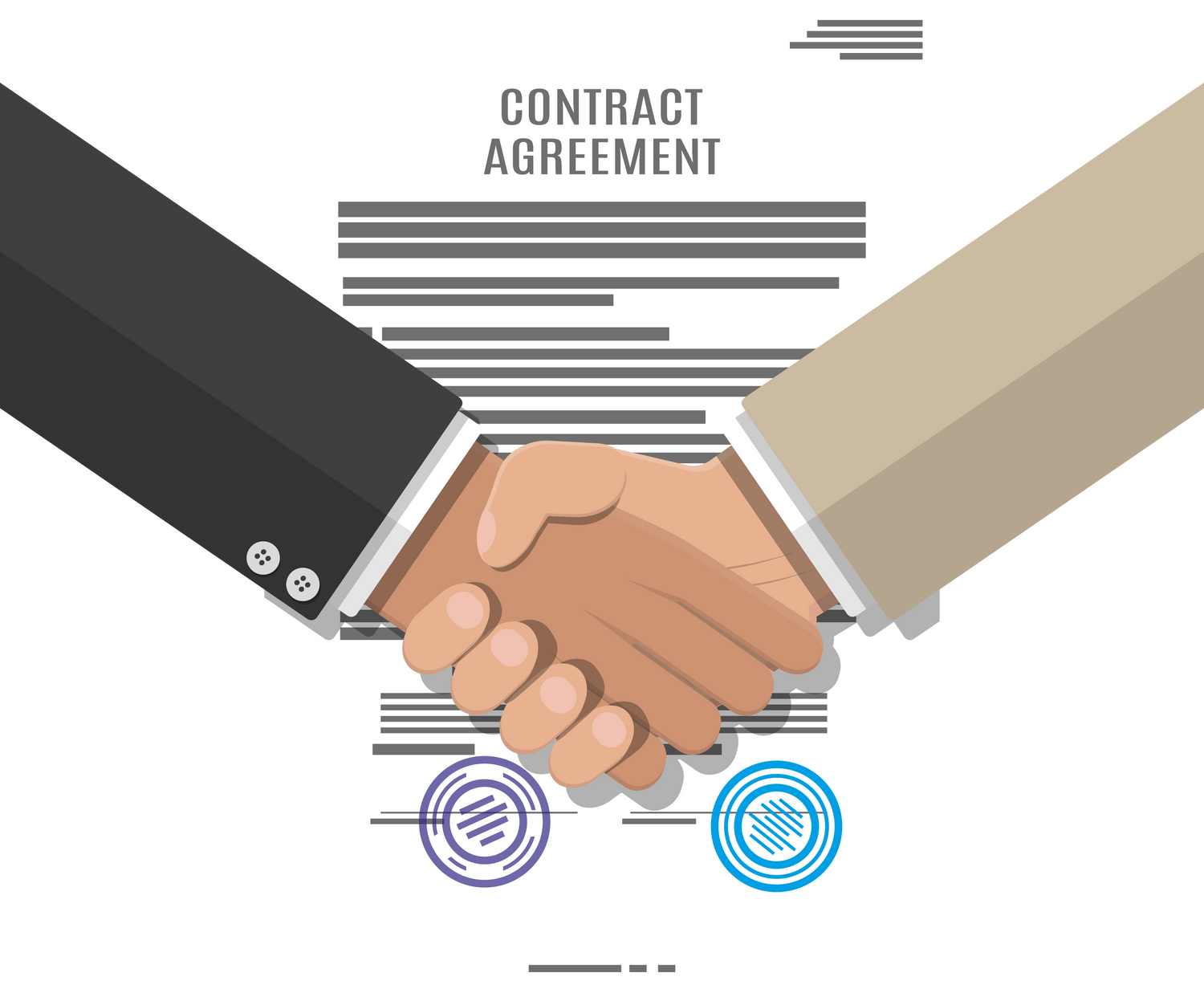 Contract Agreement Paper and Handshake