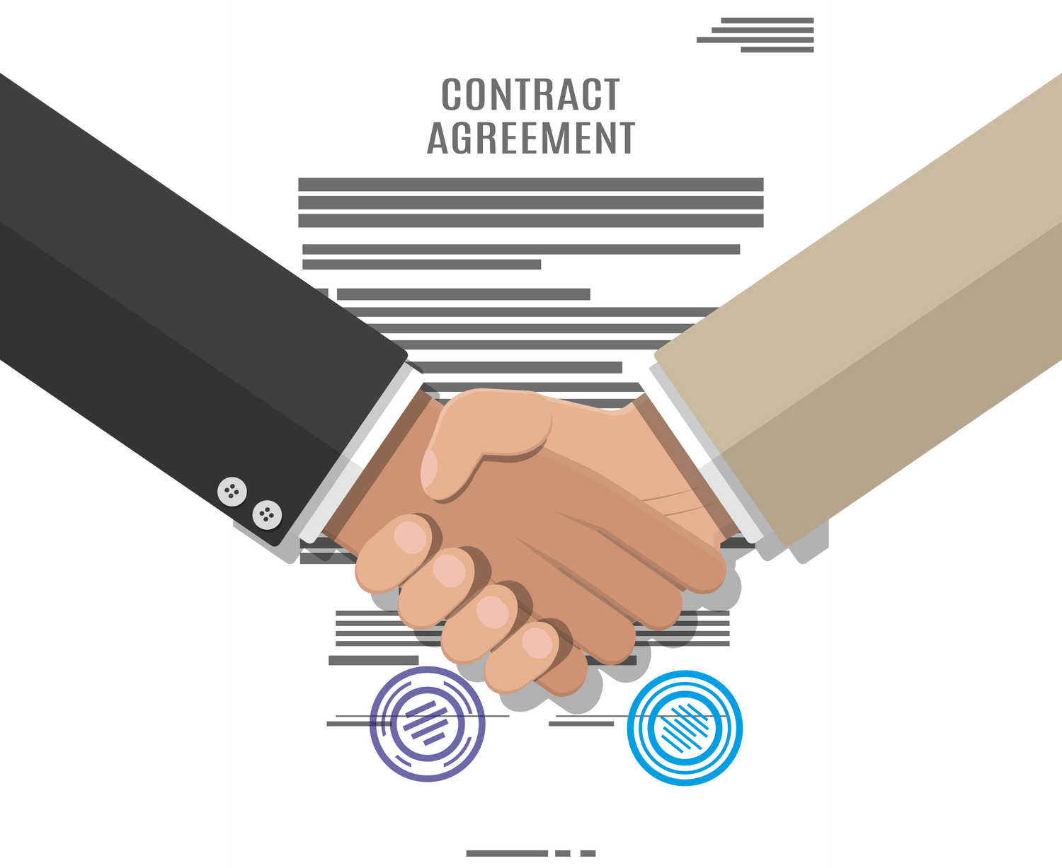 Contract Agreement Paper and Handshake